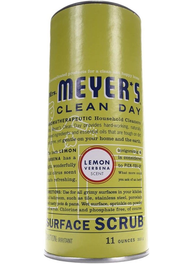 Mrs. Meyer's Multi-Surface Scrub, Non-Scratch Powder Cleaner, Removes Grime on Kitchen and Bathroom Surfaces, Lemon Verbena, 11 oz - Image 1